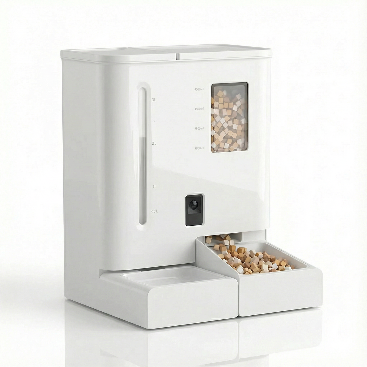 Duo — comedouro e fonte automática para gatos, vista lateral - 3